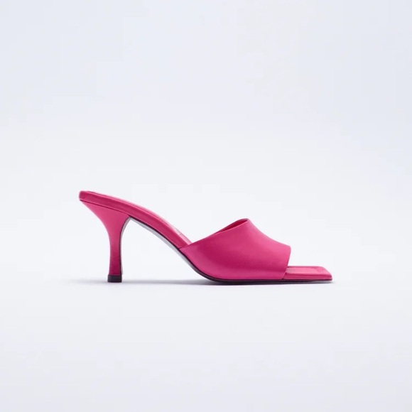NWT. Zara Leather High Heel Sandals. Size 6. - Picture 2 of 8